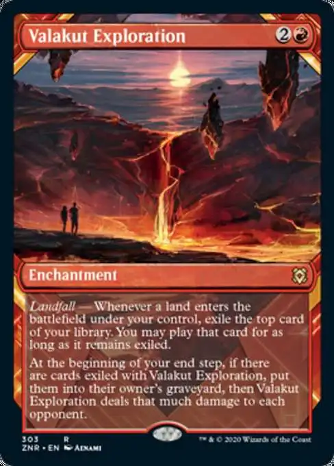 MtG Trading Card Game Zendikar Rising Rare Valakut Exploration #303 [FOIL Showcase]
