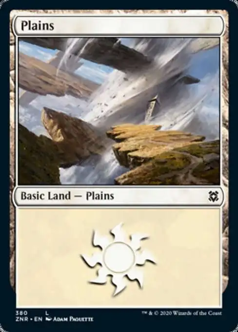 MtG Trading Card Game Zendikar Rising Common Plains #380 [FOIL 380]
