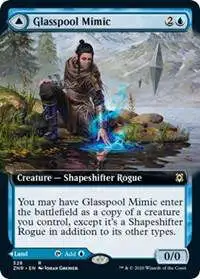 MtG Trading Card Game Zendikar Rising Rare Glasspool Mimic // Glasspool Shore #328 [Extended Art]
