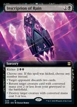 MtG Trading Card Game Zendikar Rising Rare Inscription of Ruin #340 [Extended Art]