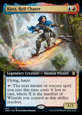 MtG Trading Card Game Zendikar Rising Rare Kaza, Roil Chaser #367 [Extended Art]