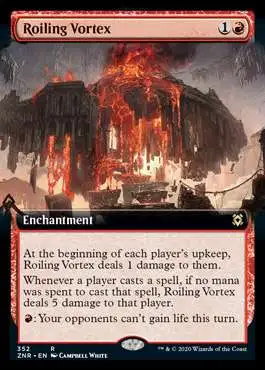 MtG Trading Card Game Zendikar Rising Rare Roiling Vortex #352 [Extended Art]