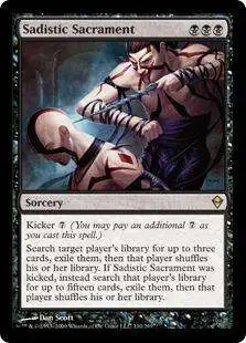 MtG Trading Card Game Zendikar Rare Foil Sadistic Sacrament #110