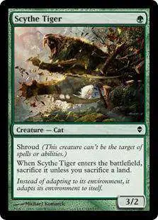 MtG Trading Card Game Zendikar Common Scythe Tiger #183