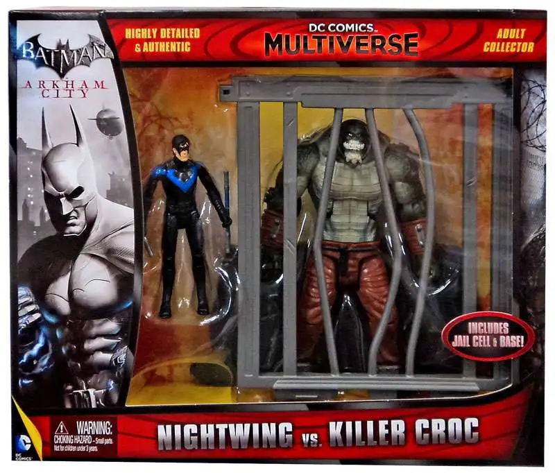 Batman Arkham City DC Comics Multiverse Nightwing vs. Killer Croc 4 Action  Figure 2-Pack Mattel Toys - ToyWiz