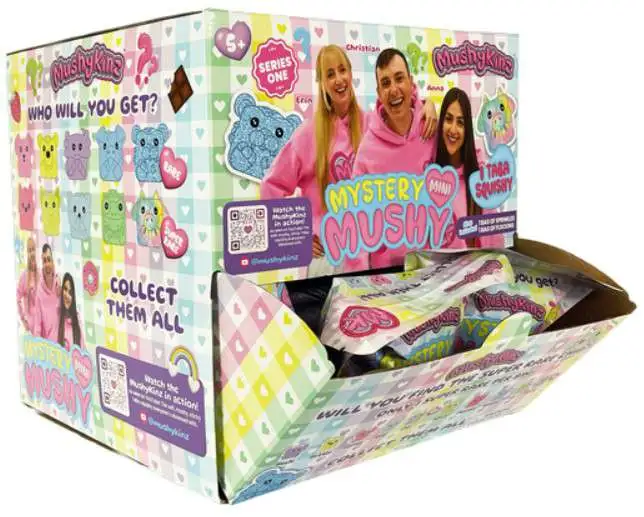 MushyKinz Mystery Mini Mushy Taba Squishy Single Pack Box [24 Packs, 1 RANDOM Collectible Figure Per Pack]