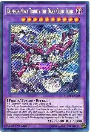 YuGiOh Dark Side of Dimensions Gold Edition Secret Rare Crimson Nova Trinity the Dark Cubic Lord MVP1-ENS40