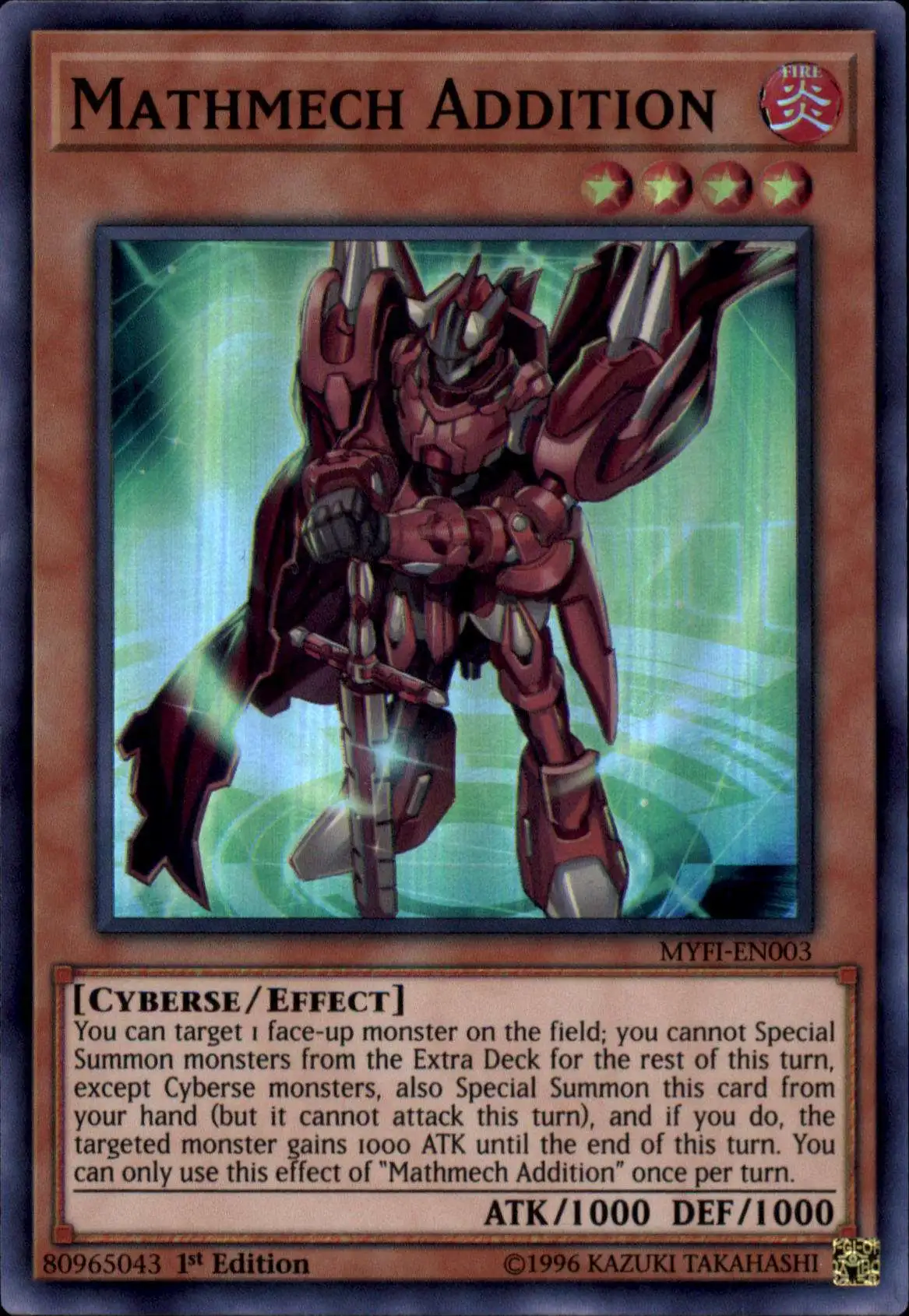 YuGiOh Mystic Fighters Super Rare Mathmech Addition MYFI-EN003