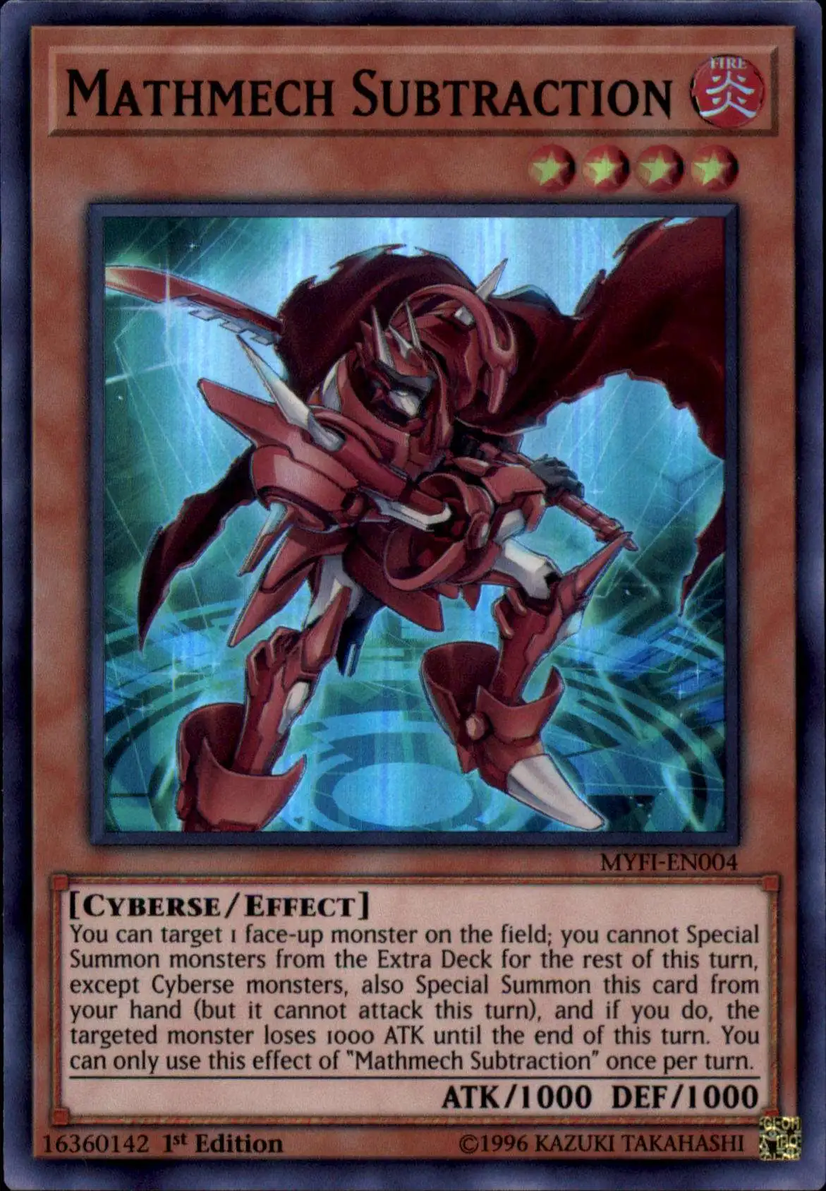 YuGiOh Mystic Fighters Super Rare Mathmech Subtraction MYFI-EN004