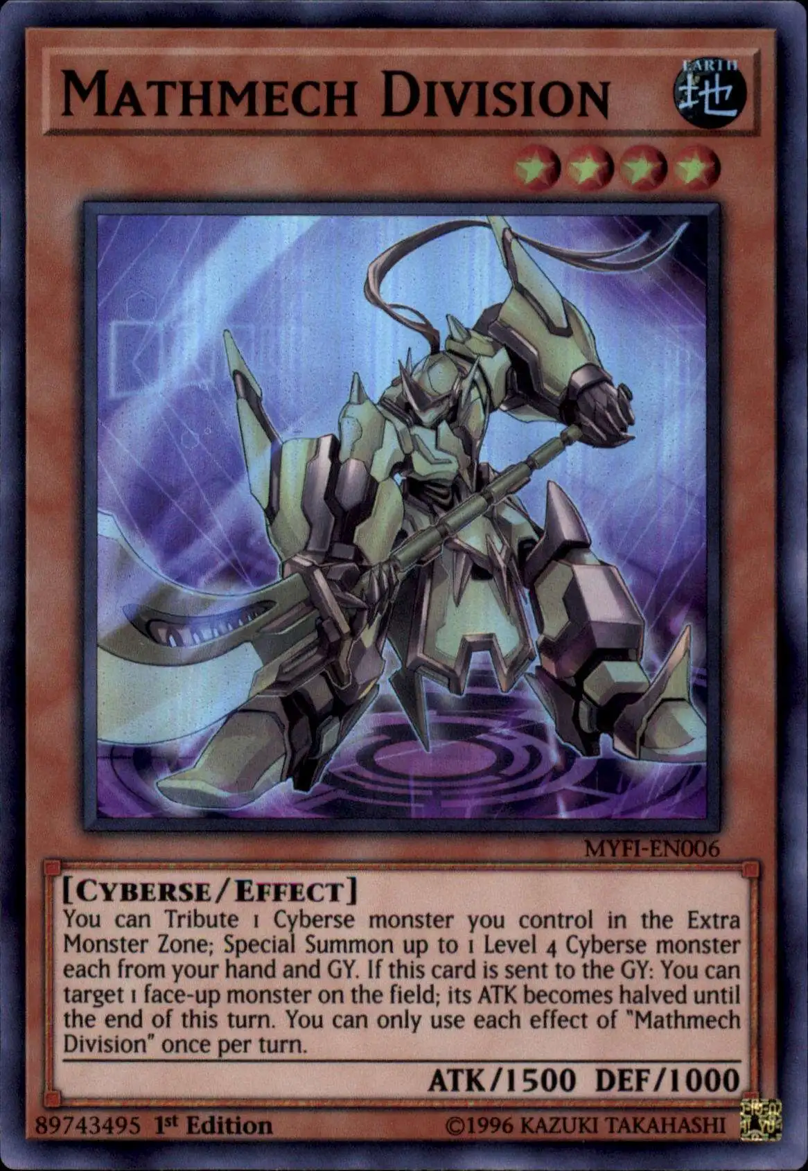 YuGiOh Mystic Fighters Super Rare Mathmech Division MYFI-EN006