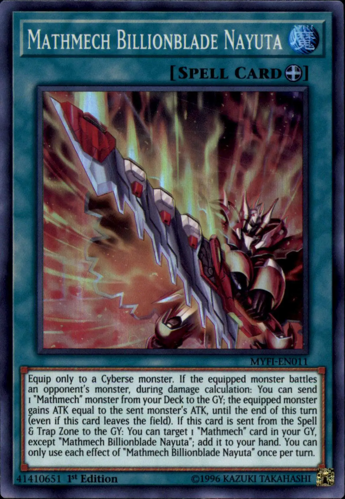 YuGiOh Mystic Fighters Super Rare Mathmech Billionblade Nayuta MYFI-EN011