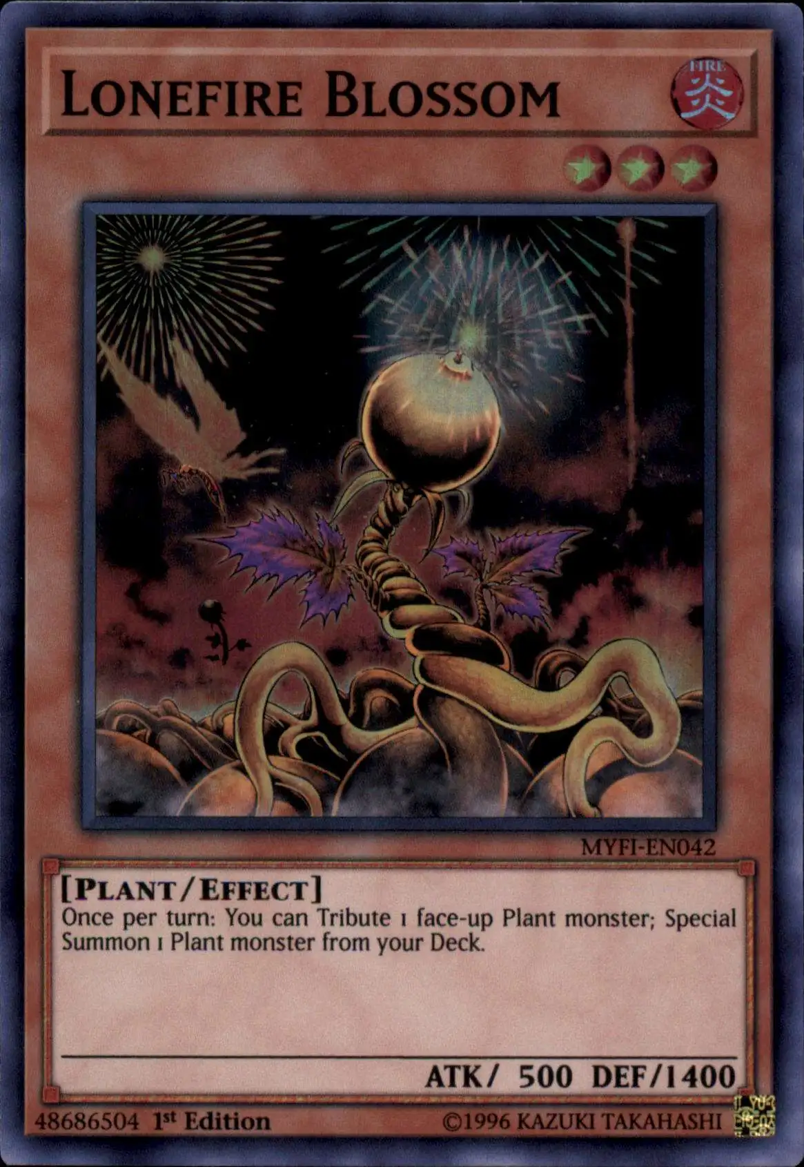 YuGiOh Mystic Fighters Super Rare Lonefire Blossom MYFI-EN042