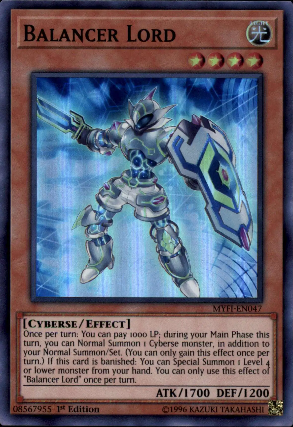 YuGiOh Mystic Fighters Super Rare Balancer Lord MYFI-EN047