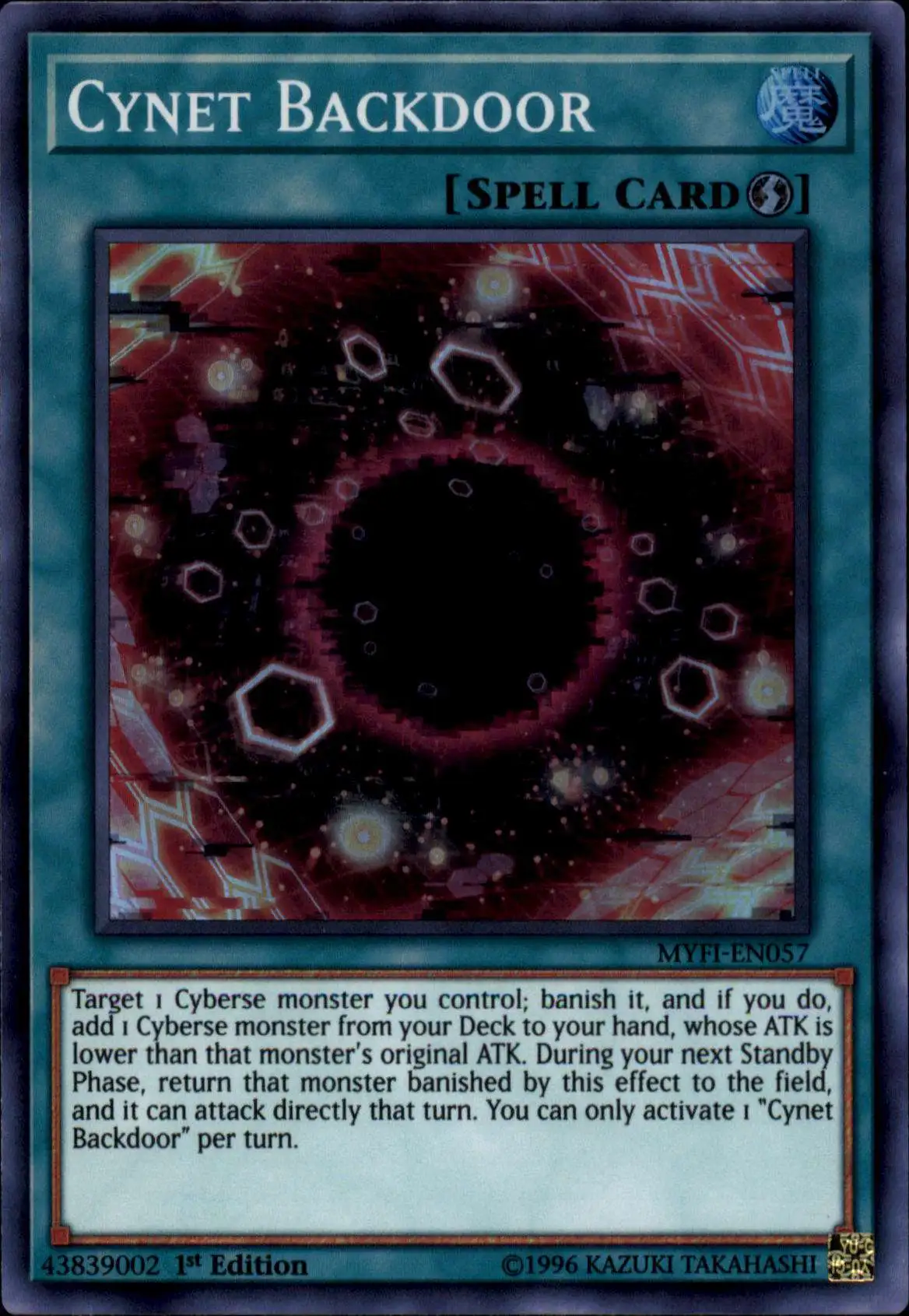 YuGiOh Mystic Fighters Super Rare Cynet Backdoor MYFI-EN057