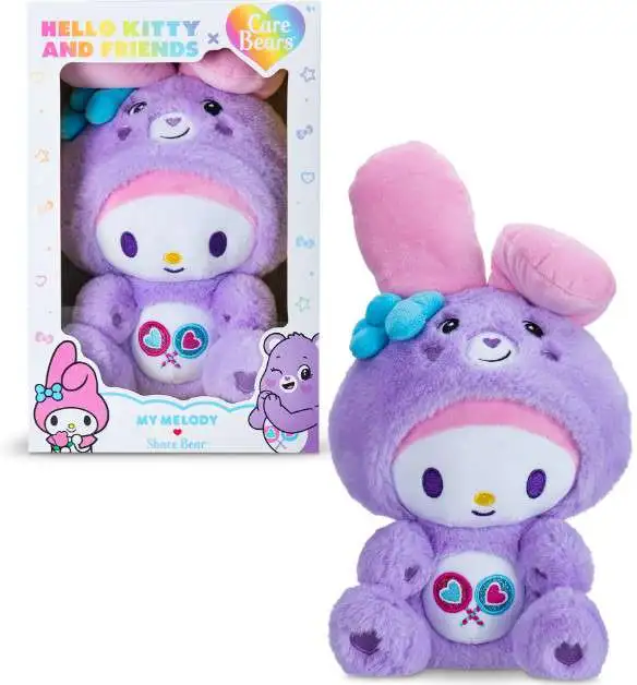Sanrio Hello Kitty & Friends x Care Bears Beary Besties My Melody as Share Bear 10-Inch Plush Figure