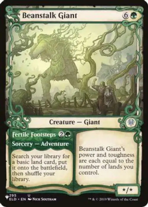 MtG Trading Card Game Mystery Booster Uncommon Beanstalk Giant // Fertile Footsteps #295 [Showcase]