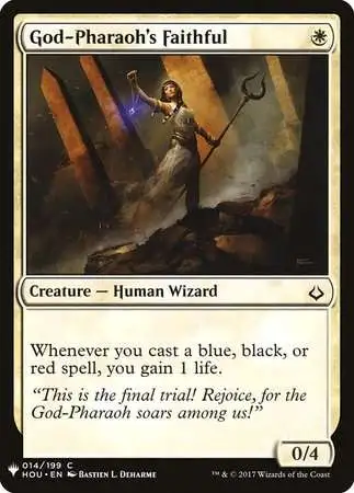 Magic The Gathering Trading Card Game Mystery Booster The List Single Card  Common God-Pharaohs Faithful 14 - ToyWiz