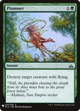 Magic The Gathering Trading Card Game Mystery Booster The List Single Card  Common Plummet 143 - ToyWiz