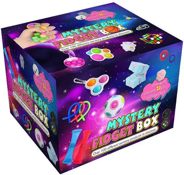Fidget Toys! Mystery Fidget Box [21 Surprises, Purple Box, Damaged Package]