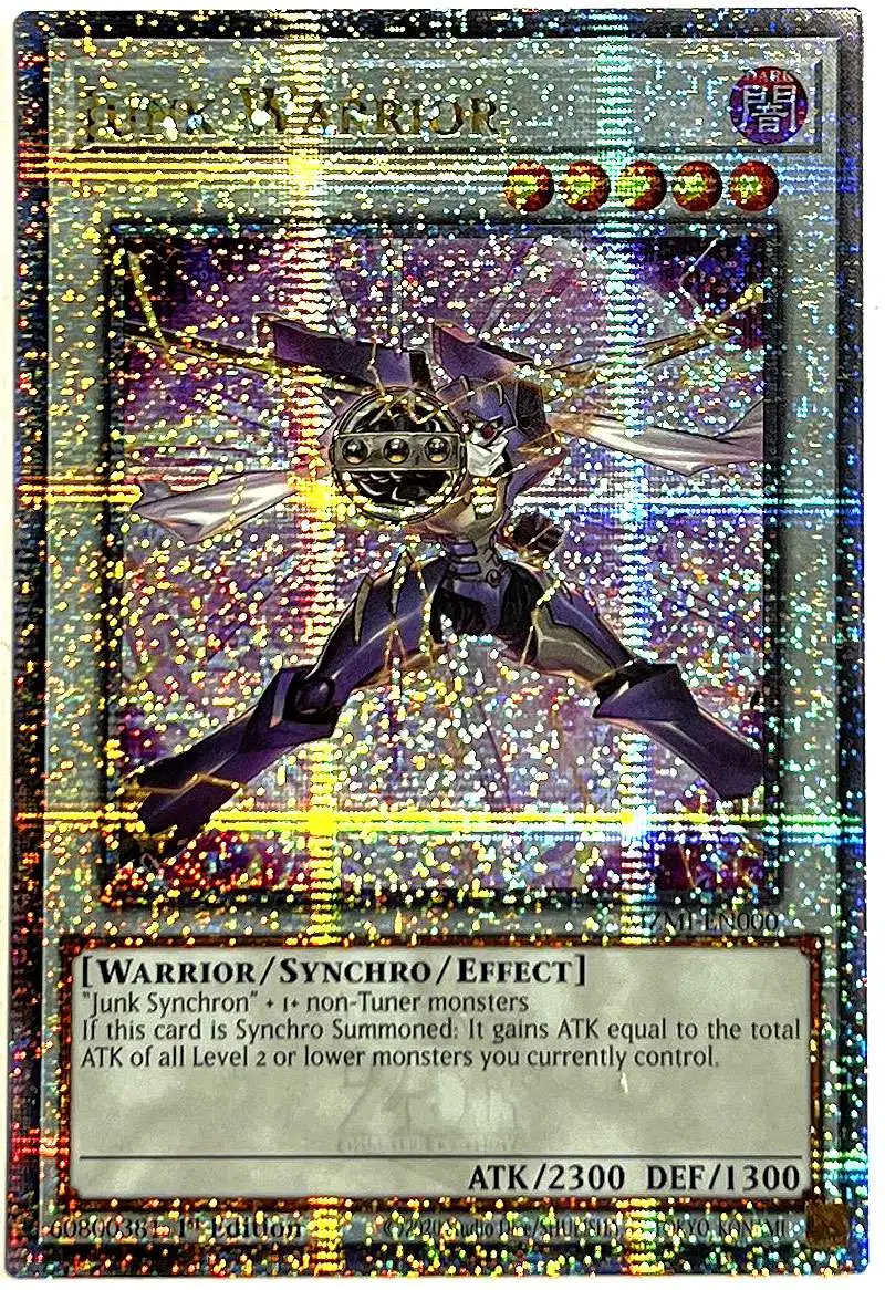 YuGiOh Trading Card Game Maze of Millennia Quarter Century Secret Rare Junk Warrior MZMI-EN000