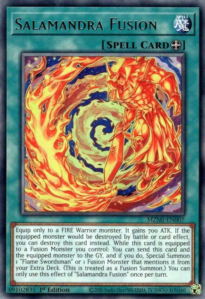 YuGiOh Trading Card Game Maze of Millennia Rare Salamandra Fusion MZMI-EN007