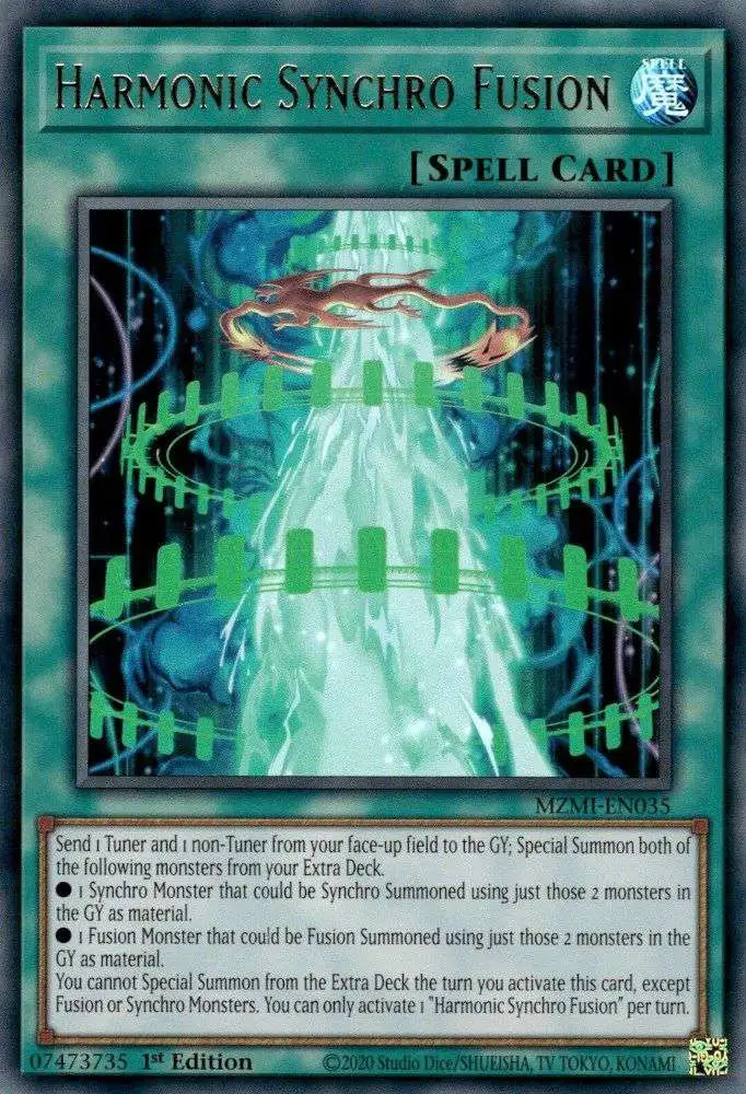 YuGiOh Trading Card Game Maze of Millennia Ultra Rare Harmonic Synchro Fusion MZMI-EN035