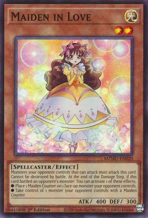 YuGiOh Trading Card Game Maze of Muertos Super Rare Maiden in Love MZMU-EN020