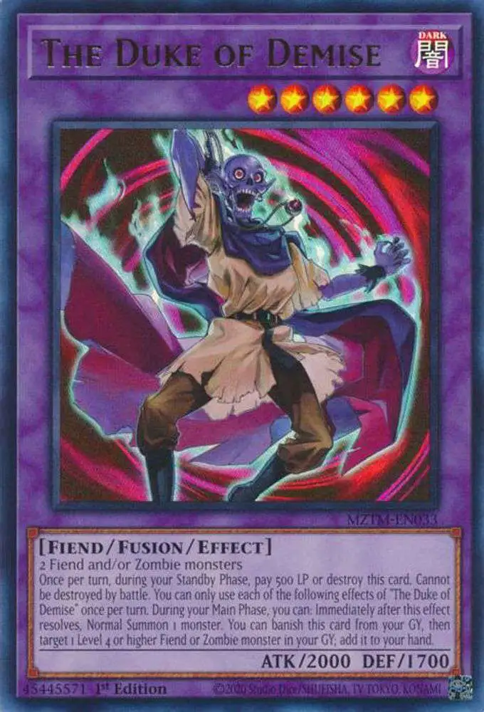 YuGiOh Trading Card Game Maze of the Master Ultra Rare The Duke of Demise MZTM-EN033