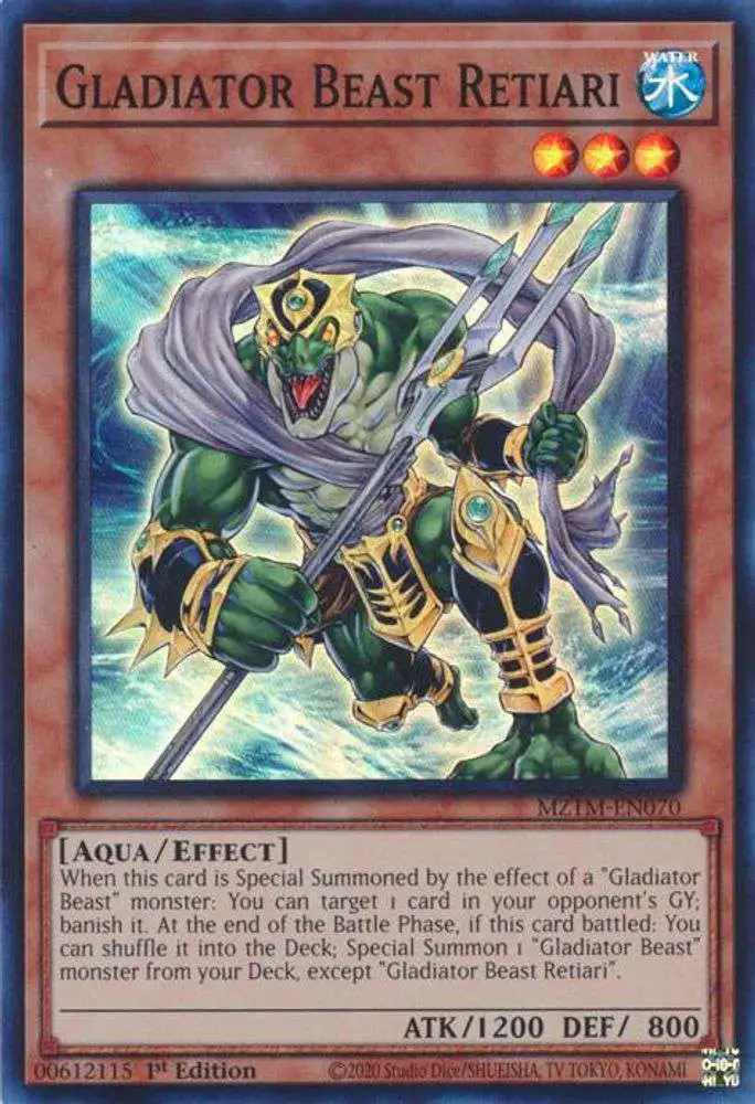 yugioh gladiator beast cards Trading Card Game Maze of the Master Single Card Super Rare Retiari MZTM-EN070 An individual card from the Yu YuGiOh GX Trading Card Game