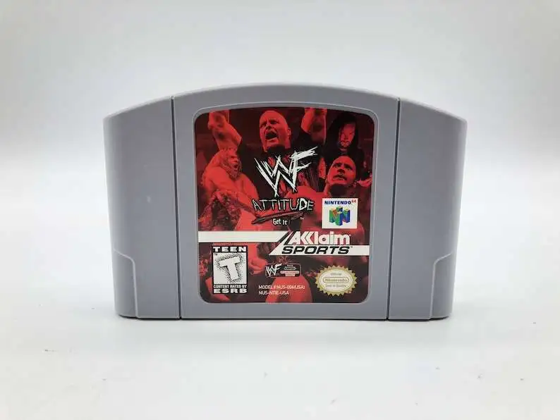 Nintendo Acclaim WWF Attitude Video Game [NO BOX]
