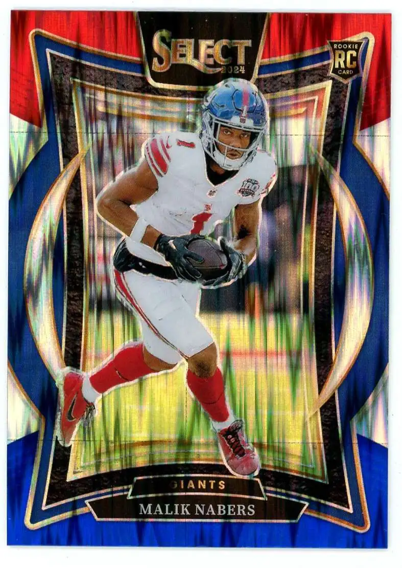 NFL 2024 Panini Select Football Red & Blue Shock Prizm Concourse Malik Nabers #29 [Rookie]