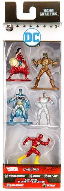 DC Nano Metalfigs Wonder Woman, Cyborg, The Flash, Parademon & Batman 1.5-Inch Diecast Figure 5-Pack