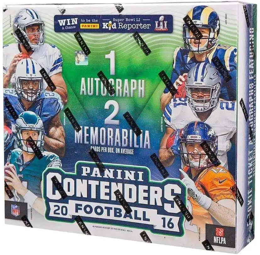 NFL Panini 2016 Contenders Football Trading Card RETAIL Box [14 Packs, 1 Autograph & 2 Memorabilia Cards!]