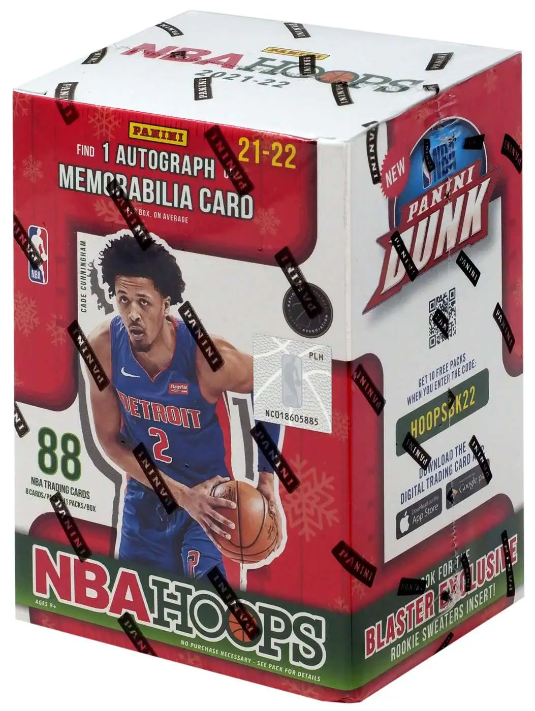 NBA Panini 2021-22 HOLIDAY Hoops Basketball Trading Card BLASTER Box [11  Packs 1 Autograph OR Memorabilia Card]