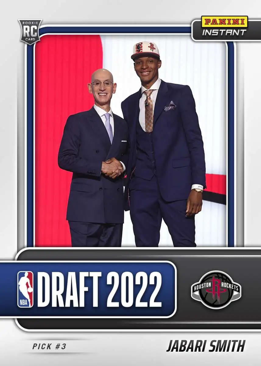 NBA Houston Rockets 2022-23 Instant Draft Night Basketball Single Card  Jabari Smith DN3 Rookie Card, 3 Pick - ToyWiz