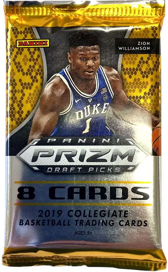 College Panini 2019-20 Prizm Draft Picks Basketball Trading Card HOBBY Pack [8 Cards, Look for Zion Williamson!]