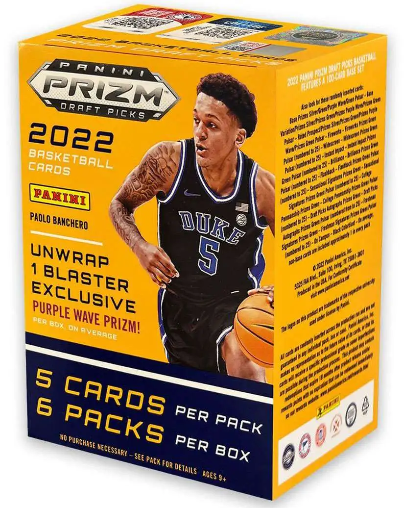 NBA Panini 2022 Prizm Draft Picks Basketball Trading Card BLASTER Box 6  Packs, Purple Wave Prizm - ToyWiz