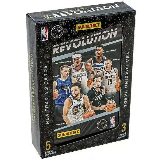 NBA Panini 2023-24 Revolution Basketball Trading Card HOLIDAY Tin [RANDOM Player On Cover, 3 Packs]
