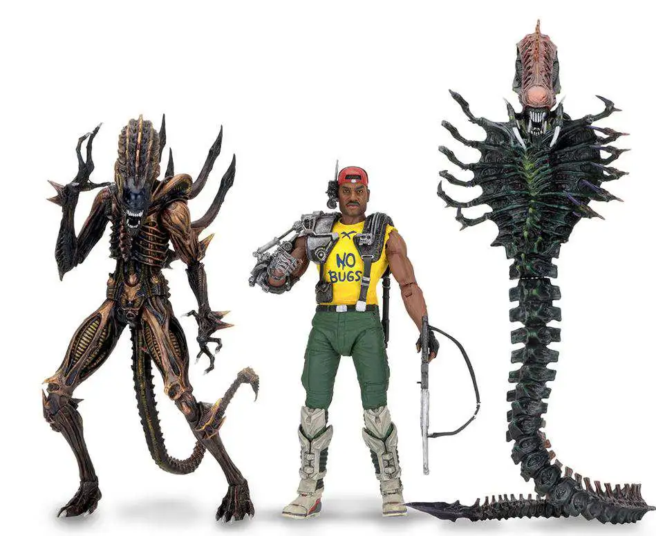 NECA Aliens Series 13 Space Marine Sgt. Apone, Snake Alien, Scorpion Alien Set of 3 Action Figures