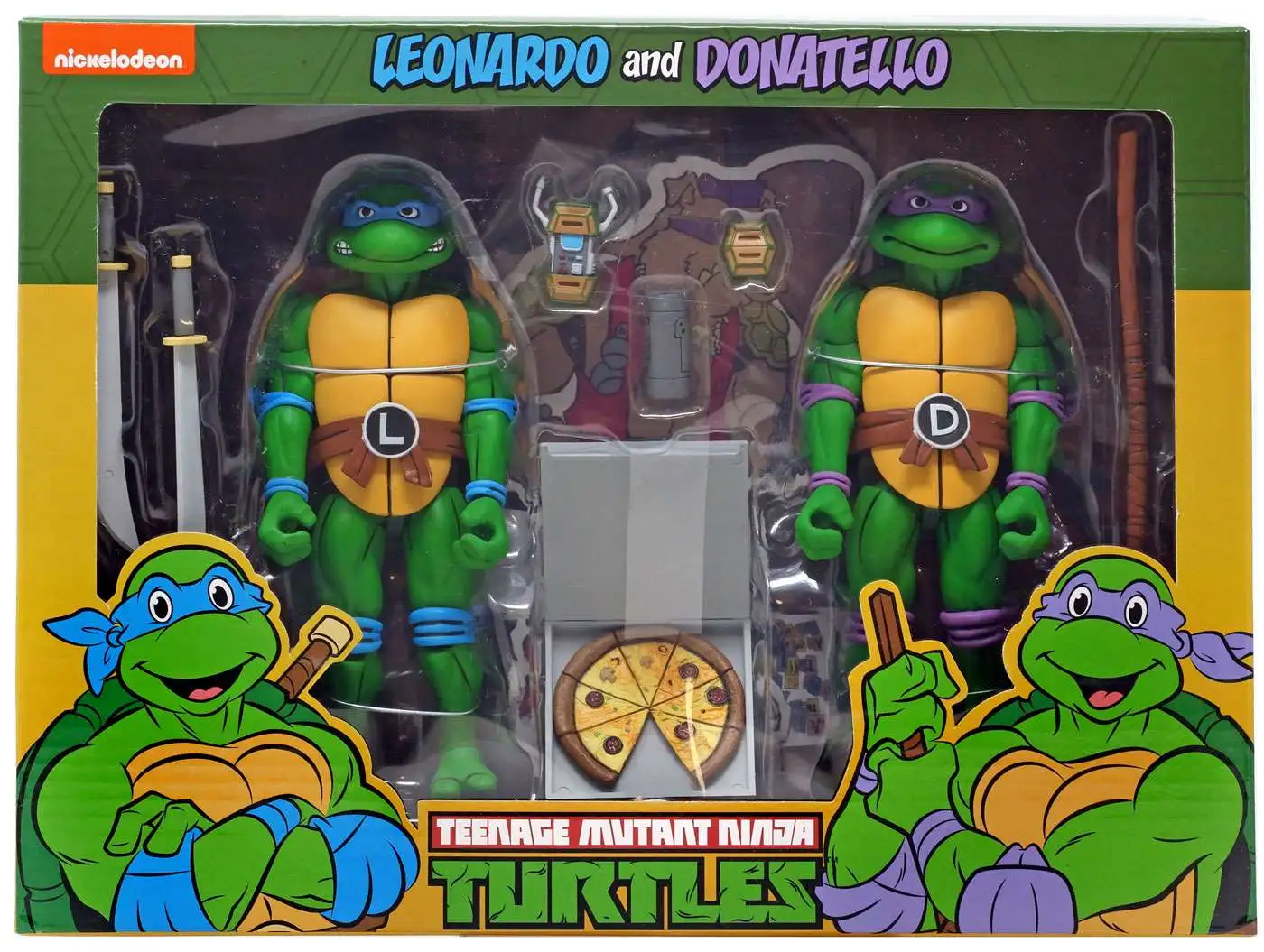NECA Teenage Mutant Ninja Turtles Leonardo and Donatello 2-Pack Authentic No Box 