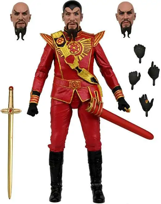 NECA Flash Gordon King Features Ming Action Figure [Ultimate Version, 1980, Red Military Outfit, Damaged Package]