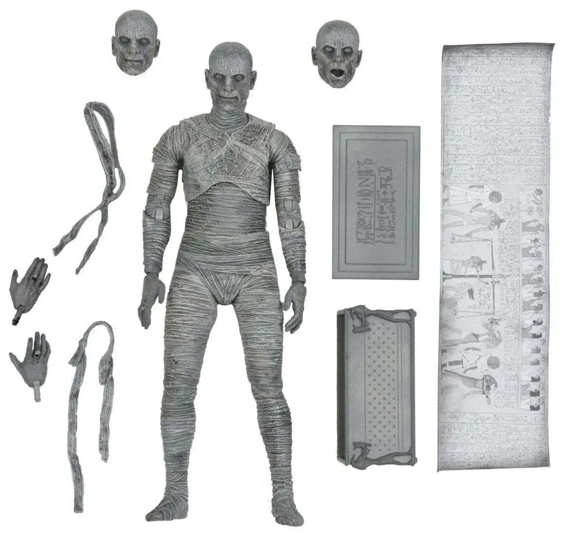 NECA Universal Monsters The Mummy Action Figure [Ultimate Version, Black & White] (Pre-Order ships July)