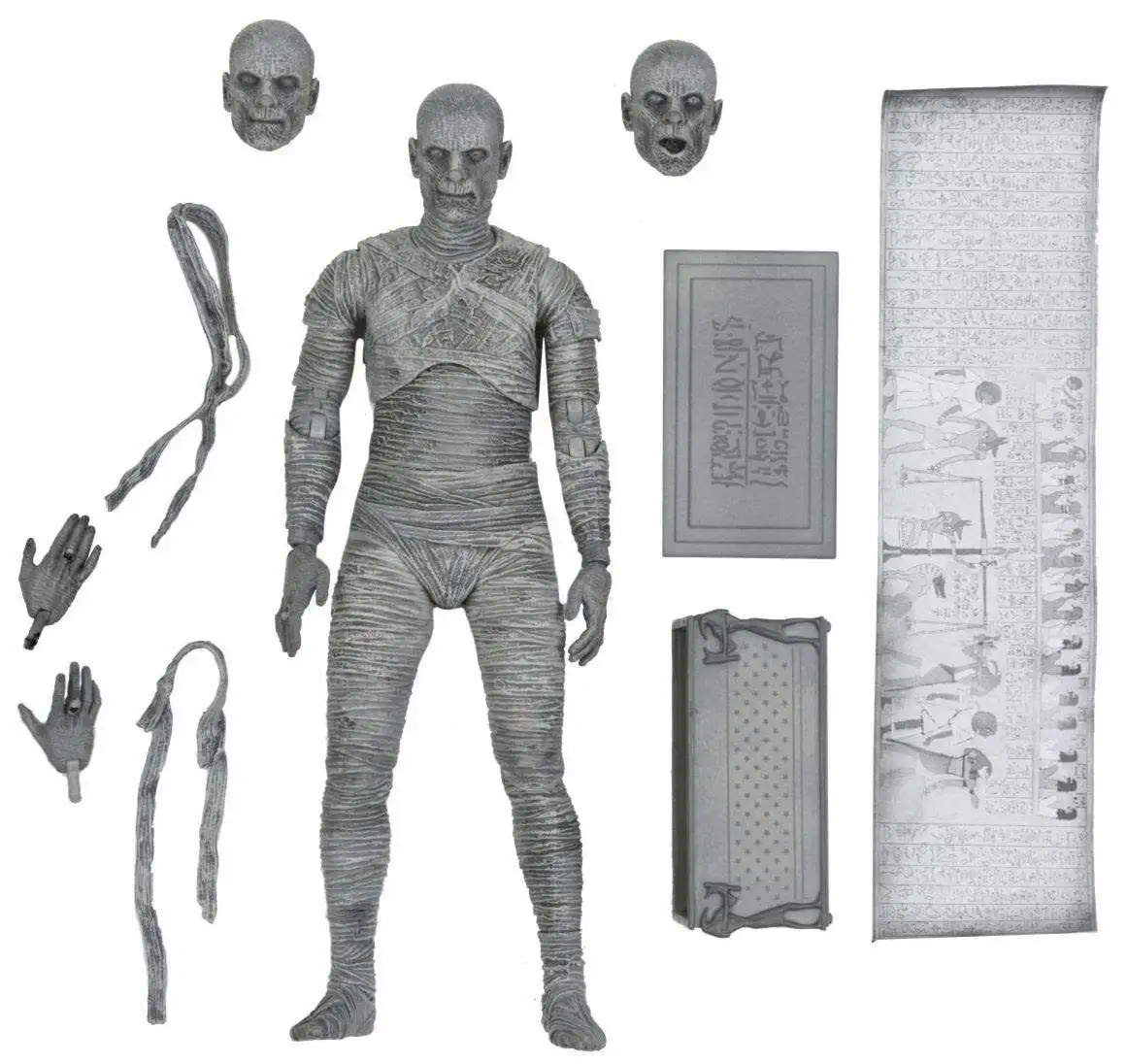 NECA Universal Monsters The Mummy Action Figure [Ultimate Version, Black & White, Loose]