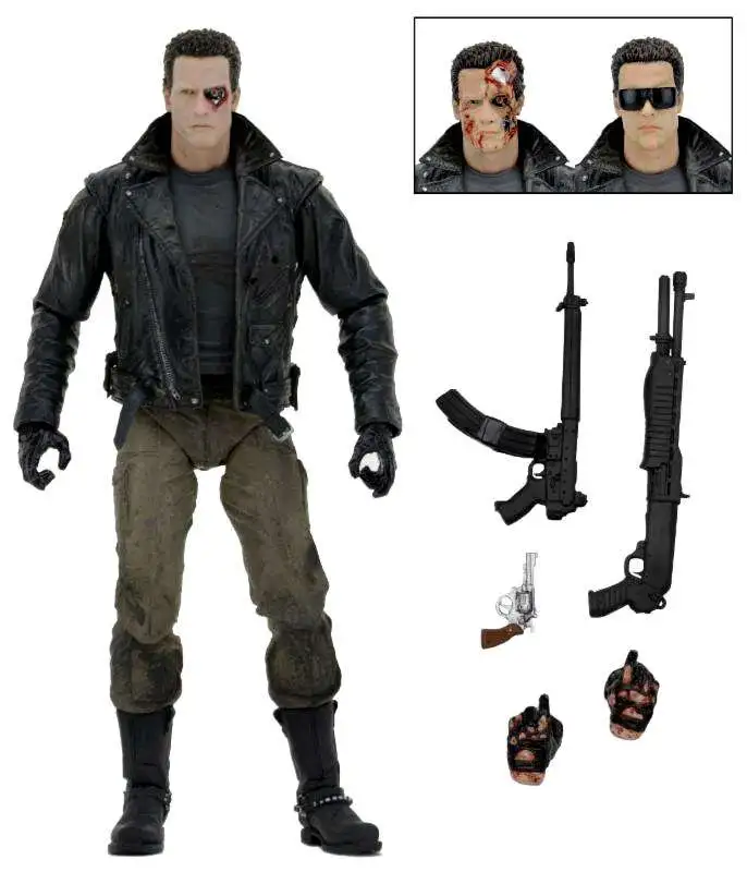 NECA Terminator T-800 Action Figure [Ultimate Version, Police Station Assault, Motorcycle Jacket]