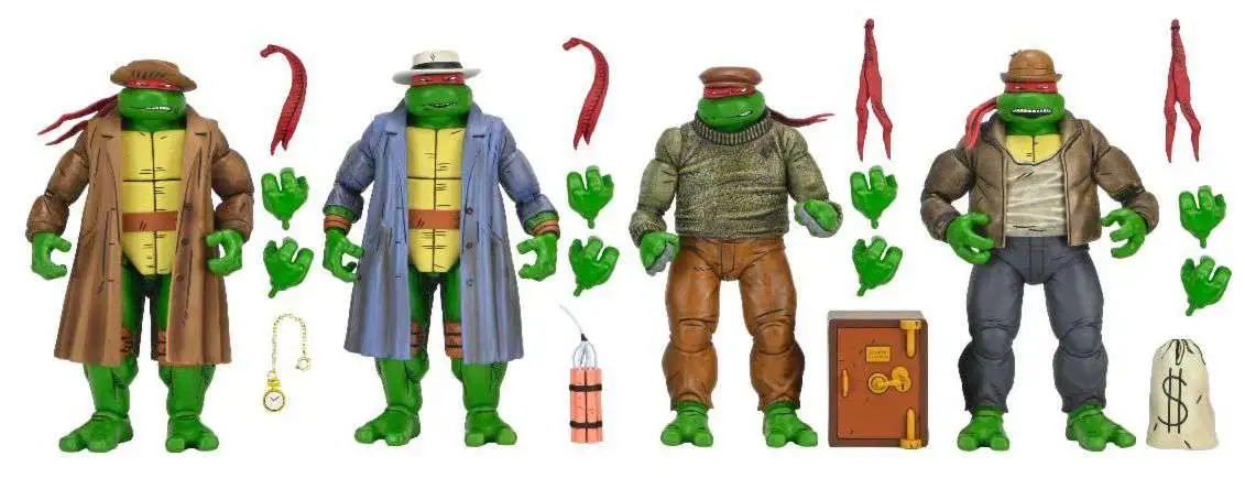 NECA Teenage Mutant Ninja Turtles Mirage Comics Gangster Turtles Leonardo, Raphael, Michelangelo & Donatello Action Figure 4-Pack (Pre-Order ships March)