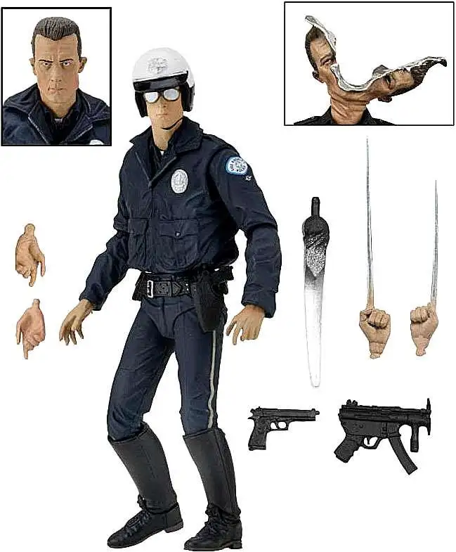 NECA Terminator Judgment Day Ultimate T-1000 Motorcycle Cop Action Figure [Damaged Package]