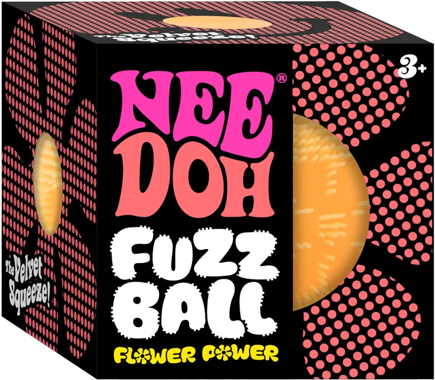 NeeDoh Fuzz Ball Flower Power ORANGE Stress Ball