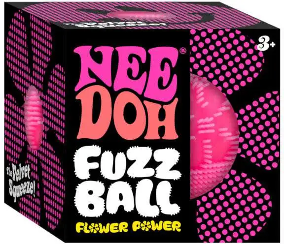 NeeDoh Fuzz Ball Flower Power PINK Stress Ball
