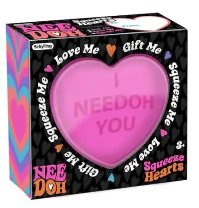 NeeDoh Squeeze Hearts Stress Ball [1 RANDOM Color & Phrase]