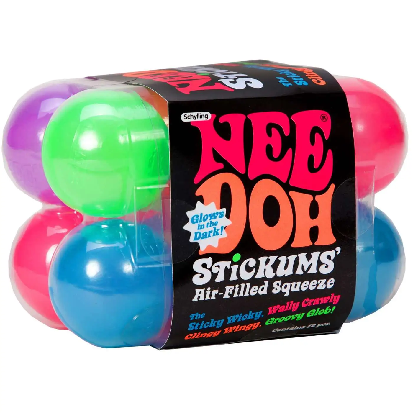 NeeDoh The Groovy Glob Stickums' 1.5-Inch Small Stress Ball 12-Pack